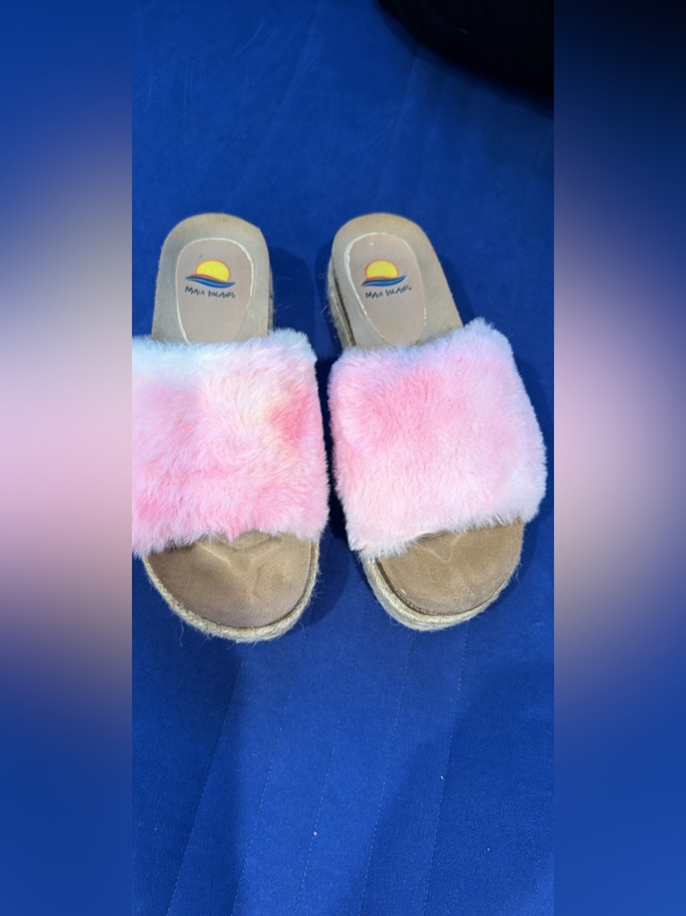 Maui Island Pink Fuzzy Platform Slide
